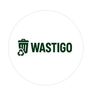 Happy customer reviewing Wastigo on mobile Wastigo 5-star review screenshot Waste collector completing pickup with customer Eco-friendly badge displayed by Wastigo Wastigo truck in residential neighborhood